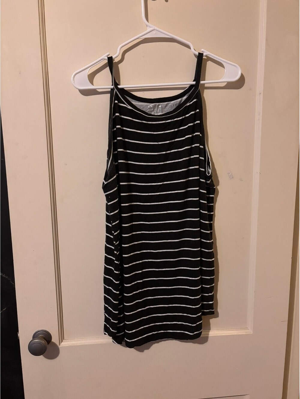 Black and white striped tank top XXL